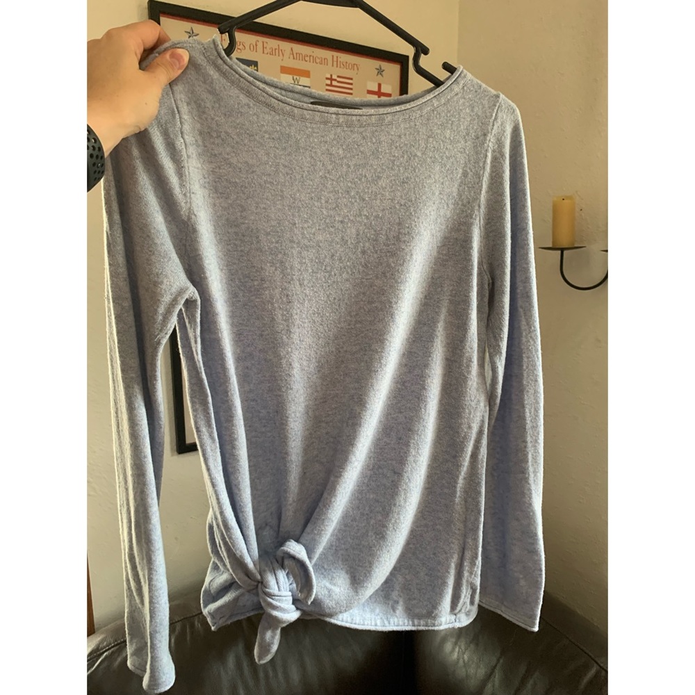 Mint Velvet Knotted Sweater - Light Blue